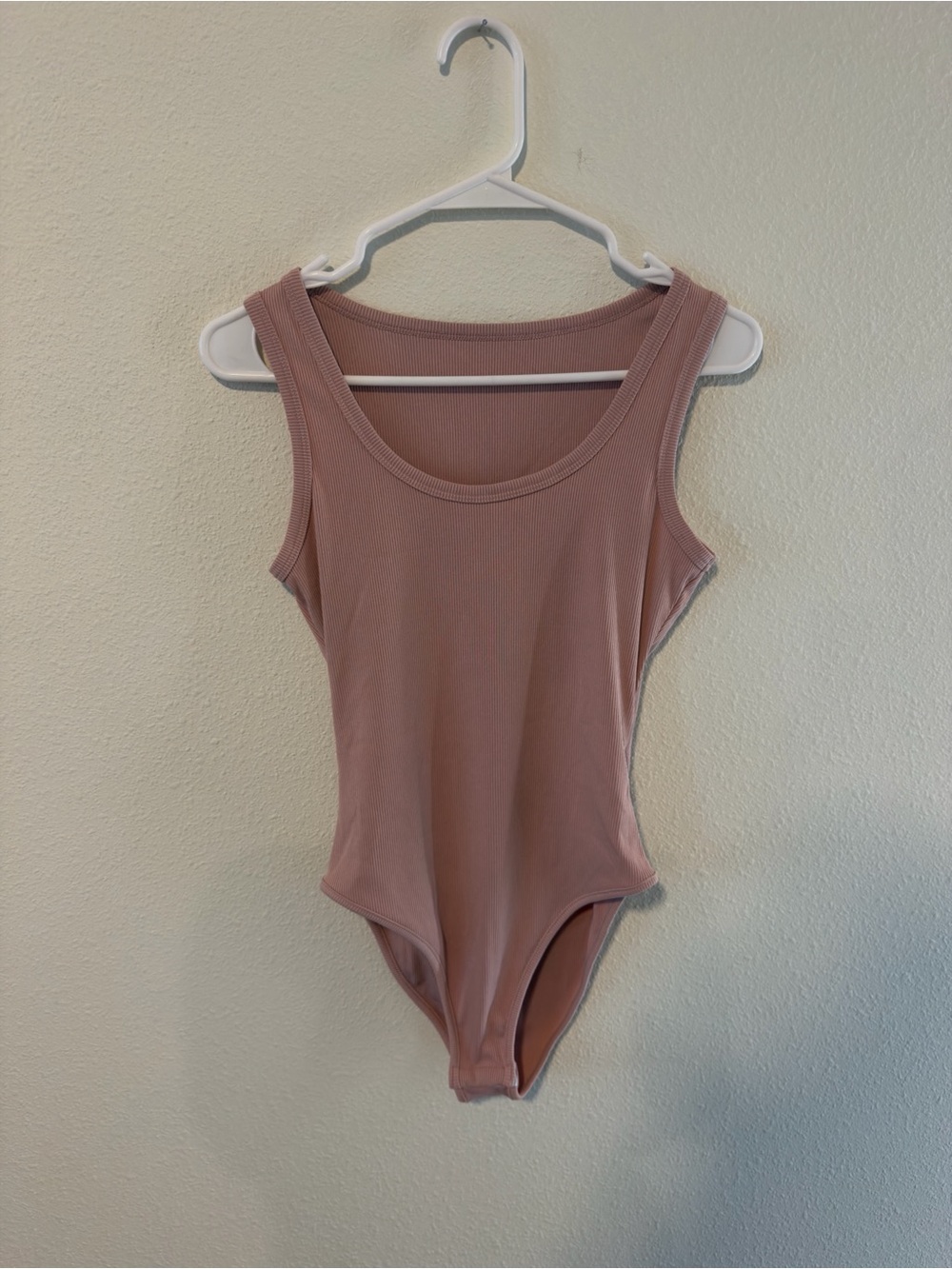 Mauve Ribbed Tank Bodysuit
